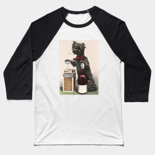 Cute Dog having Wine Baseball T-Shirt